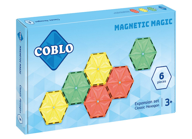 Bouwset - Coblo - hexagon - 6-hoekig - magnetisch - set van 6 assorti