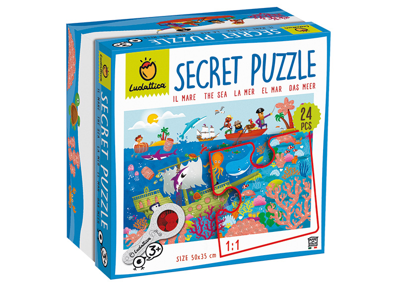 Puzzel - detectieve puzzel - Ludattica - zee - 24 stukjes - met vergrootglas - per stuk