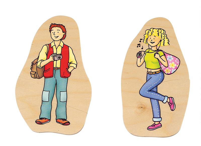 Puzzel - lagenpuzzel - Beleduc - wij groeien - van baby tot grootouders - evolutiepuzzel - 40 stukjes - hout - per stuk