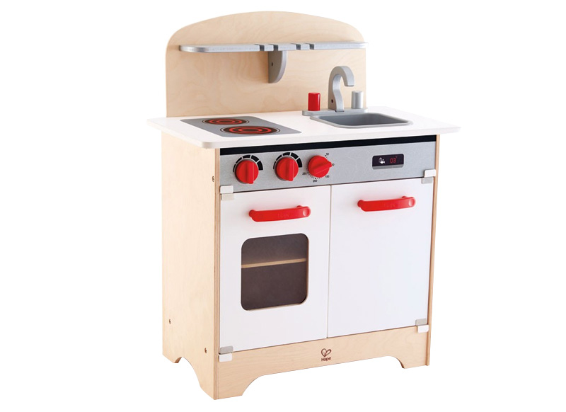 Speelmeubel - keuken - Hape White Gourmet Kitchen - oven - fornuis - afwasbak - 55 x 32 x 70,5 cm - per stuk