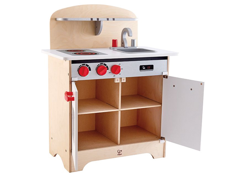 Speelmeubel - keuken - Hape White Gourmet Kitchen - oven - fornuis - afwasbak - 55 x 32 x 70,5 cm - per stuk