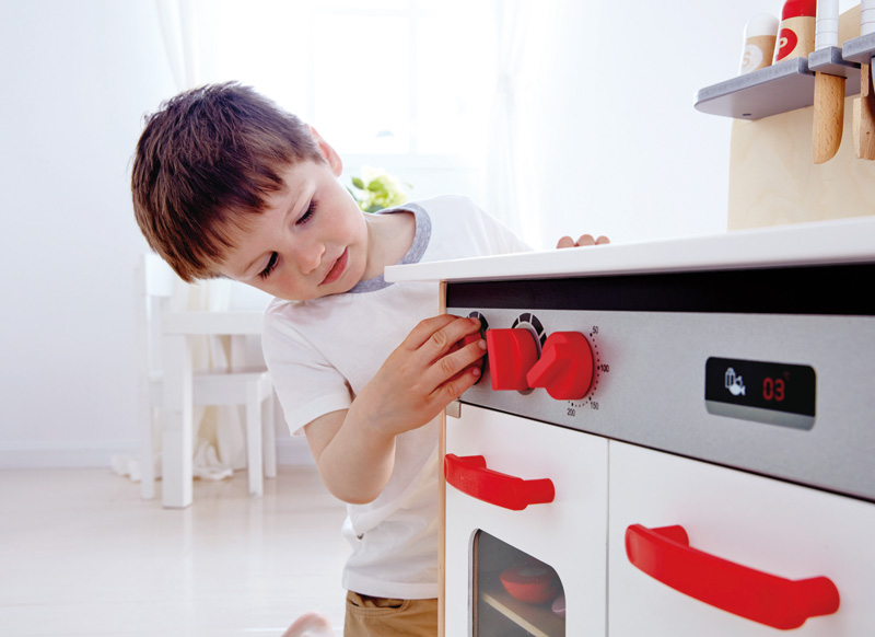 Speelmeubel - keuken - Hape White Gourmet Kitchen - oven - fornuis - afwasbak - 55 x 32 x 70,5 cm - per stuk