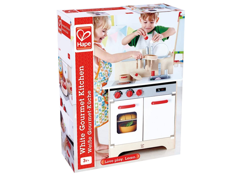 Speelmeubel - keuken - Hape White Gourmet Kitchen - oven - fornuis - afwasbak - 55 x 32 x 70,5 cm - per stuk