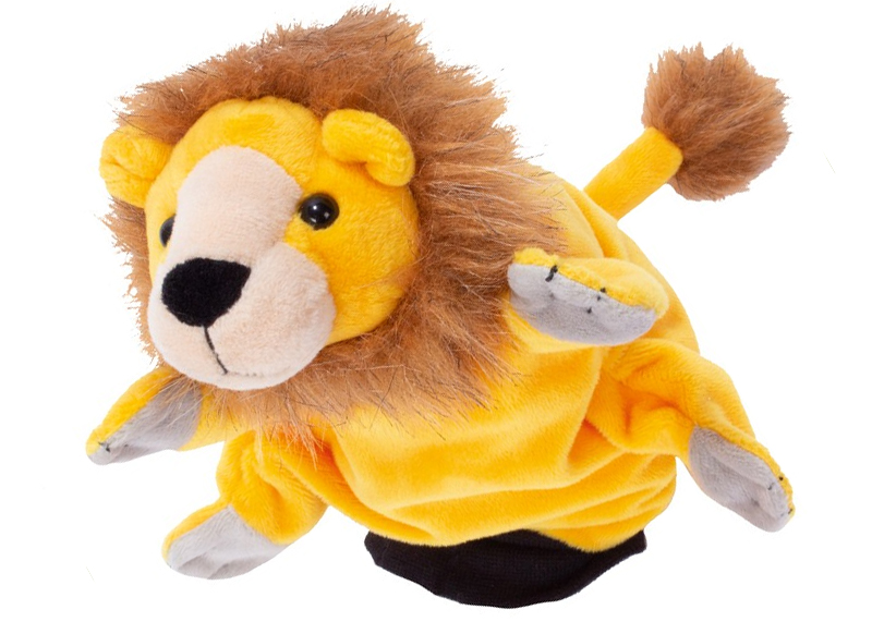 Handpop - dieren - poppenhoek - leeuw - per stuk