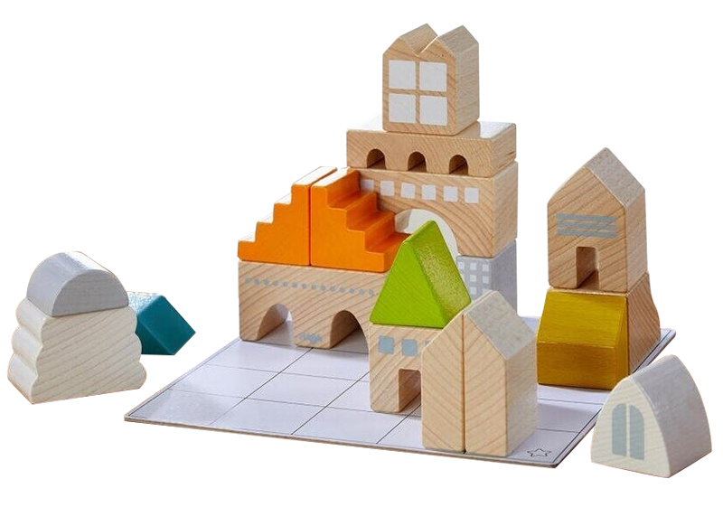 Bouwspel - Logica bouwmeester - hout - blokken - ruimtelijk inzicht - per set
