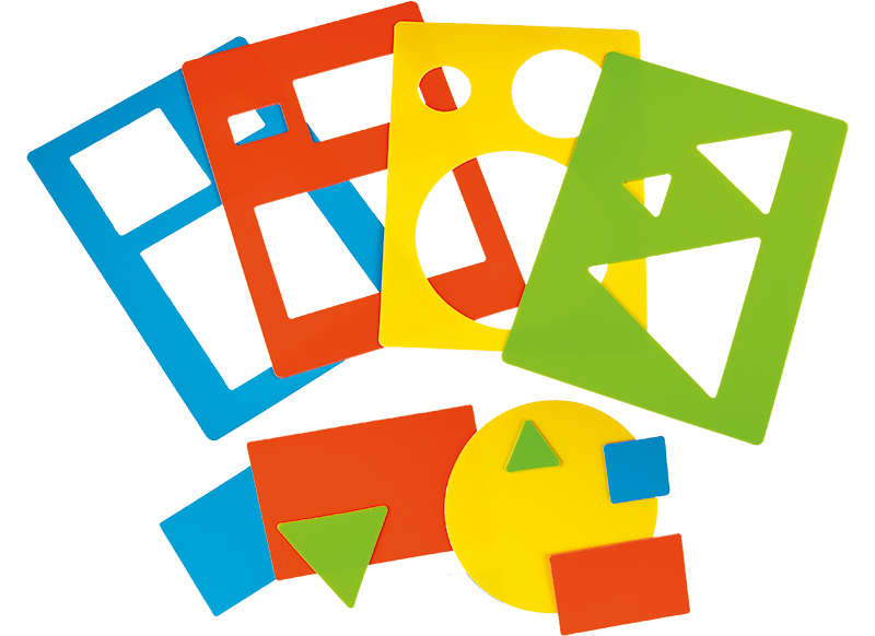 Pre-schrijven- schrijfsjablonen figuren - set van 4
