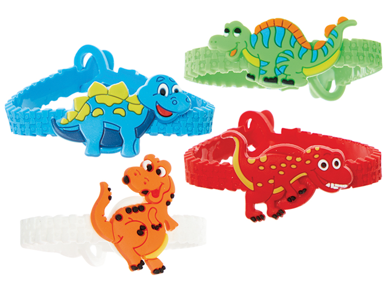 Cadeautje - Dino polsbandjes - Set van 8