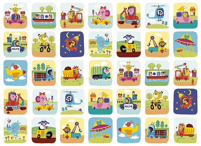 Stickers - dierenvervoer - 35 motieven - assortiment van 700 stickers
