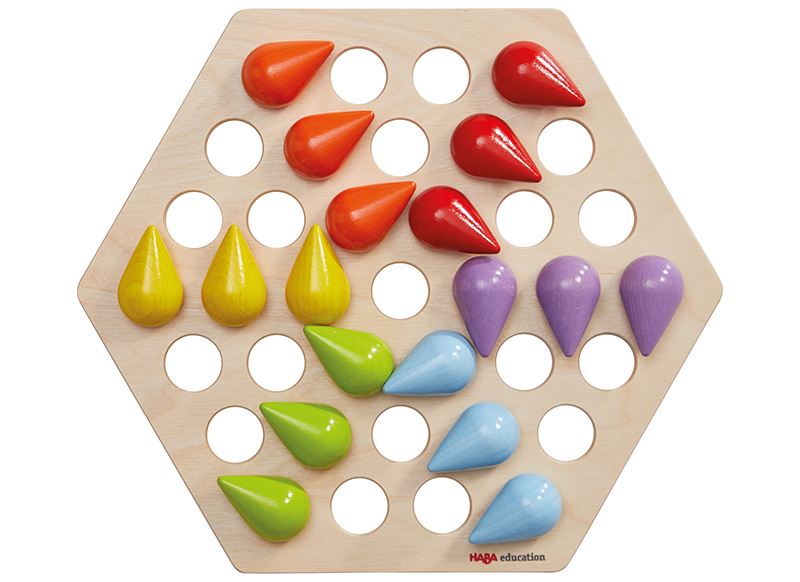 Kleur en vormsorteren - Hout - Haba - Druppeldans - per spel