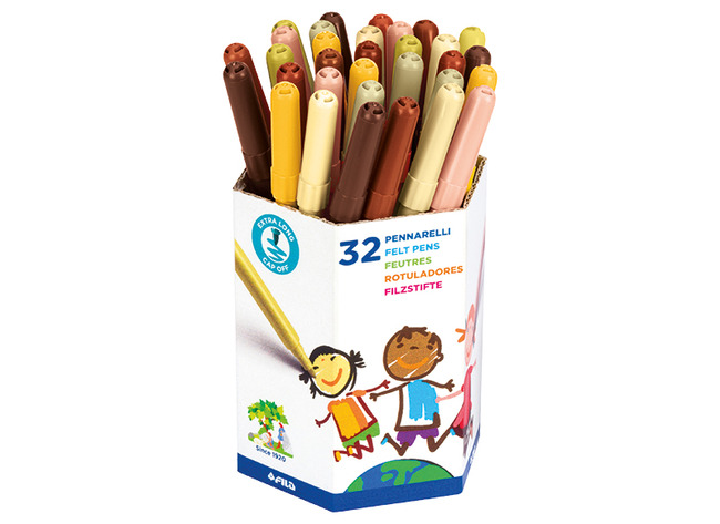 Stiften - kleurstiften - huidskleur - fijne punt - set van 32 assorti