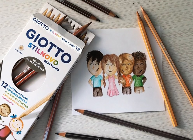 Potloden - kleurpotloden - Giotto Stilnovo - huidskleuren - zeshoekig - set van 48 assorti