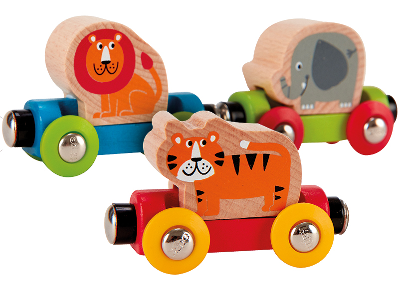 Eerste speelgoed - spoorbaan - Hape - jungle trein - 6-delig