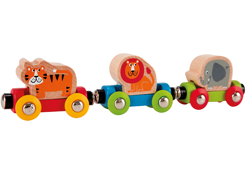 Eerste speelgoed - spoorbaan - Hape - jungle trein - 6-delig