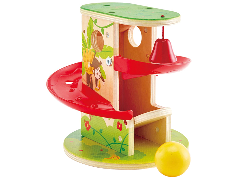 Eerste speelgoed - eerste knikkerbaan - Hape - jungle press and slide