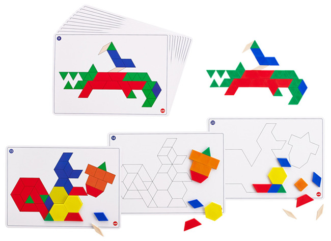Blokken - geometrische vormen - multivormen - opdrachtkaarten voor LL1433 - assortiment van 20