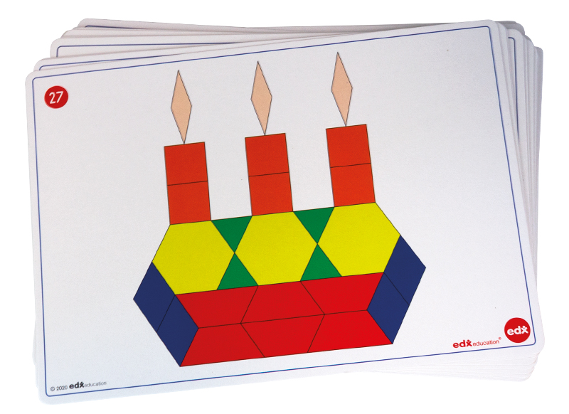 Blokken - geometrische vormen - multivormen - opdrachtkaarten voor LL1433 - set van 20 assorti