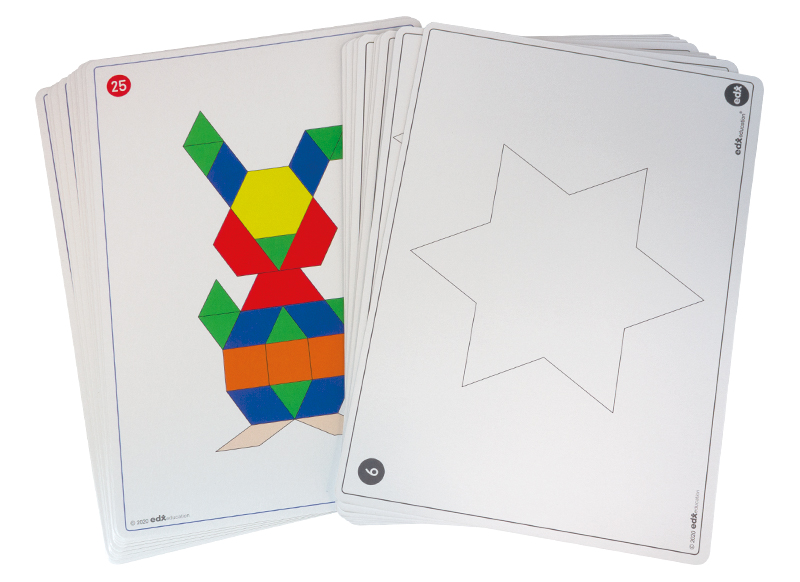 Blokken - geometrische vormen - multivormen - opdrachtkaarten voor TW2036 - set van 20 assorti