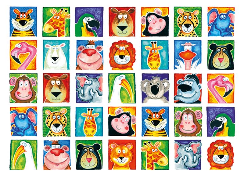 Stickers - fantasie - dieren - wilde dieren - 35 motieven - set van 700 assorti