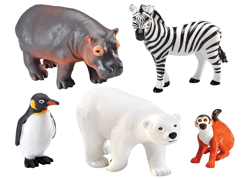 Speelgoed - figuren - Learning Resources Jumbo Zoo Animals - dierentuindieren - set van 5 assorti