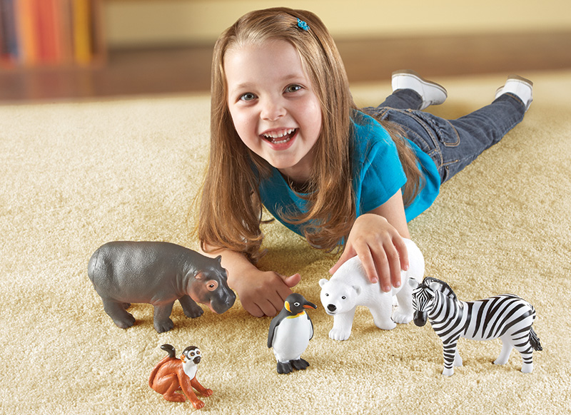 Speelgoed - figuren - Learning Resources Jumbo Zoo Animals - dierentuindieren - set van 5 assorti