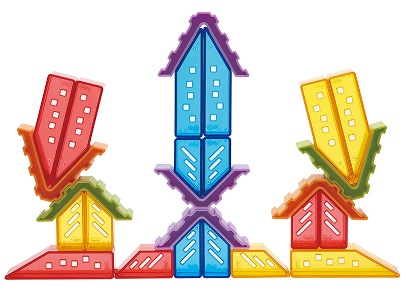 Bouwset - vormen - Weplay Crystal Village - transparante kleurenstad - met opdrachtkaarten - per set