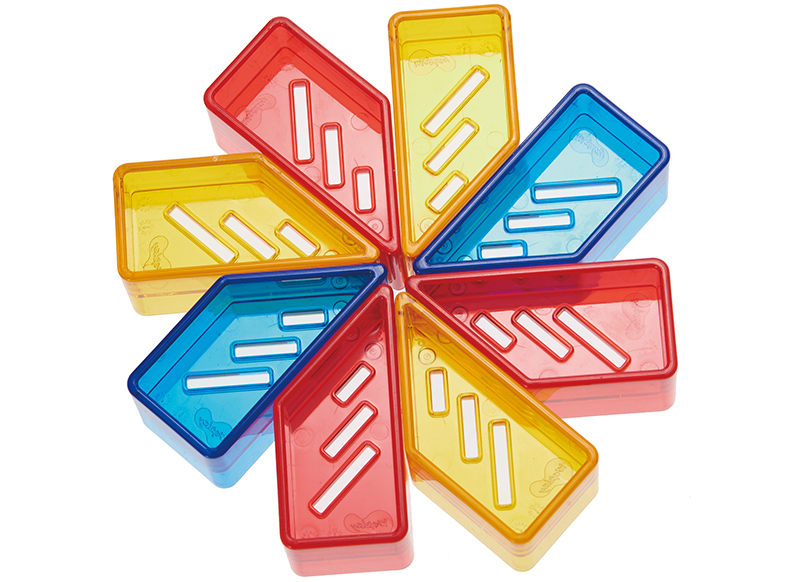 Bouwset - vormen - Weplay Crystal Village - transparante kleurenstad - met opdrachtkaarten - per set