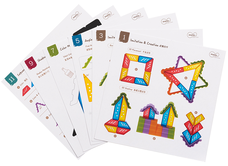 Bouwset - vormen - Weplay Crystal Village - transparante kleurenstad - met opdrachtkaarten - per set