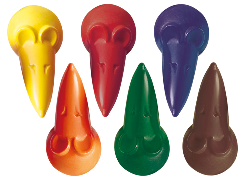 Waskrijt - Pelikan - muizen - set van 6 assorti