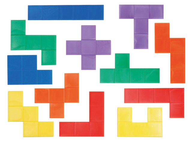 Ruimtelijk inzicht - EDX Education - Pentomino - vormen - tetris - denkspel - nabouwen - set van 72 assorti