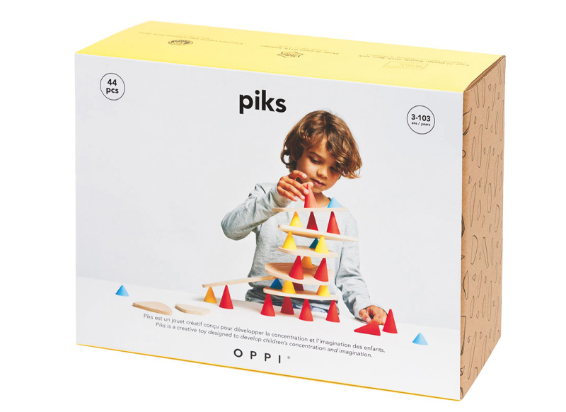 Bouwset - Piks - kleurrijke kegels - medium - per set
