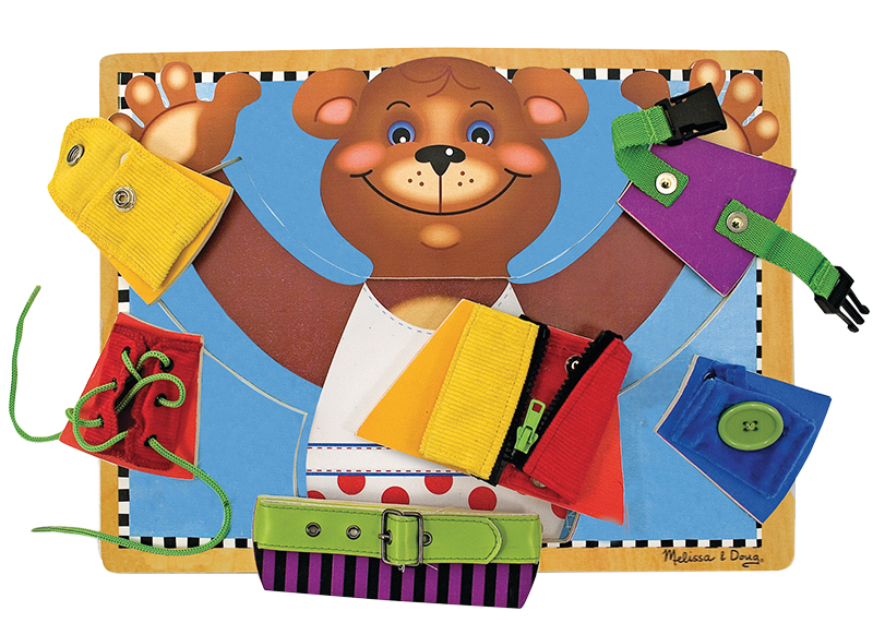 Motoriekbord - sluit je kleding - Melissa & Doug - motoriek - hout - per stuk