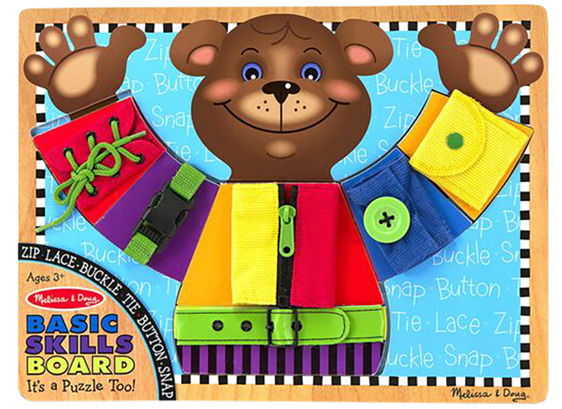 Motoriekbord - sluit je kleding - Melissa & Doug - motoriek - hout - per stuk