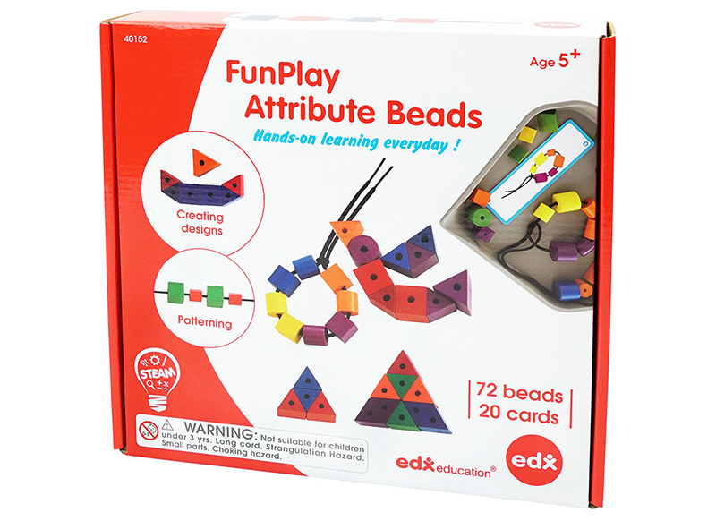 Kleur en vormsorteren - rijgen - EDX - Funplay - vormkralen rijgen - per spel