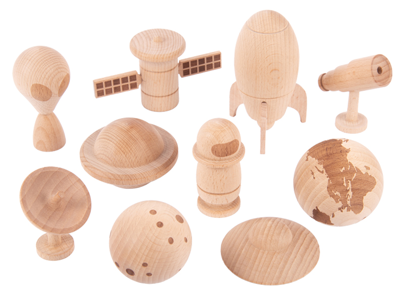 Speelfiguren - tickit Wooden Space Adventure - ruimte - hout - loose parts - per set