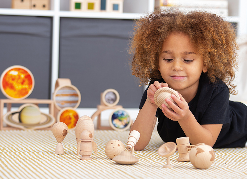 Speelfiguren - tickit Wooden Space Adventure - ruimte - hout - loose parts - per set
