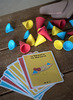 Bouwset - Piks - kleurrijke kegels - opdrachtkaarten - set van 24