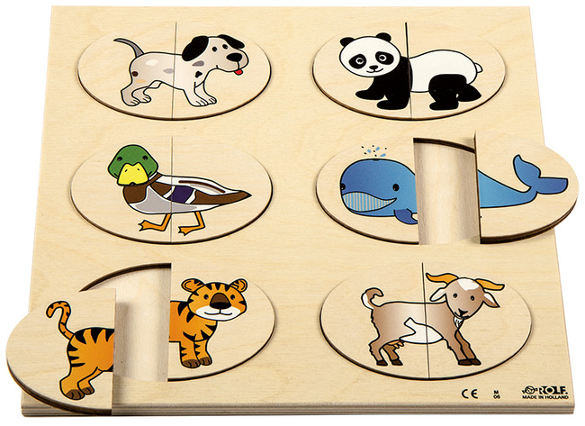 Puzzel - Rolf - dieren - deeltjespuzzel - hout - per stuk