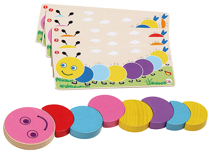 Kleur en vorm - nabouwen - Gogo Toys - rups - hout - per spel