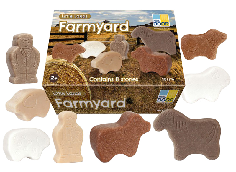 Figuren - Yellow Door Little Lands Farmyard - boerderijdieren - set van 8