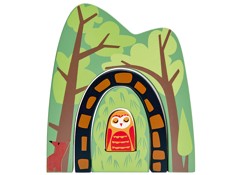 Treinsporen - Tender Leaf Train Tunnel - bostunnel - hout - set van 4