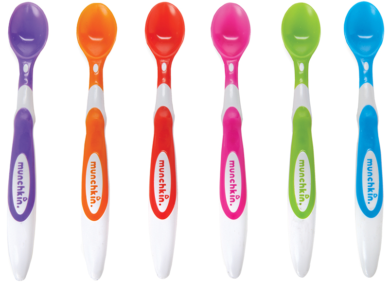 Eetgerei - bestek - Munchkin - soft tip lepels lange steel - set van 6