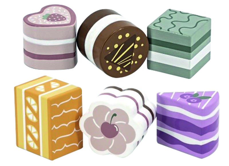 Keukenhoek - Voeding - Hout - Viga - heerlijke cakes - set van 6