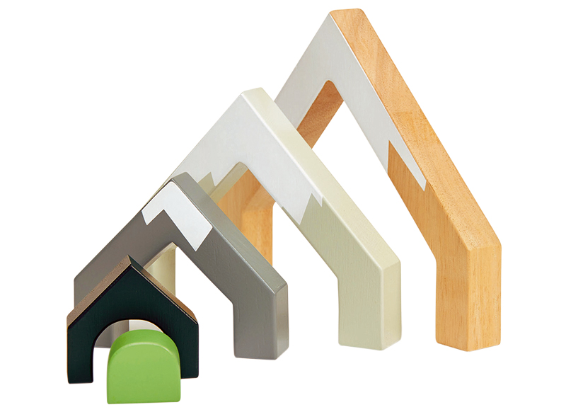Treinsporen - Tender Leaf Train Mountain Pass - bergpas - hout - set van 5