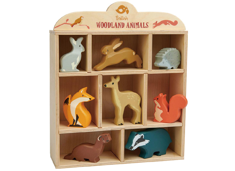 Speelgoedfiguren - Tender Leaf - wouddieren - hout - set van 8