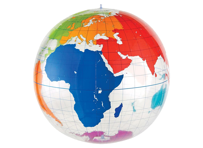Wereldoriëntatie - opblaas-en beschrijfbare- XL wereldbol - per stuk