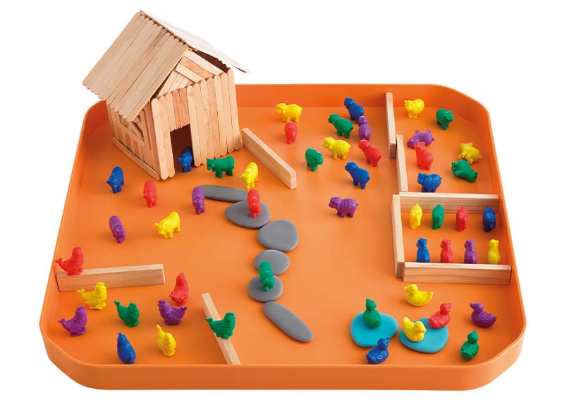 Tafel - zand- en watertafel - EDX Education Fun2 Play Tray - inlegbord voor multi tafelkuipjes NM4347 - 50 x 50 cm - onderdeel - oranje - per stuk