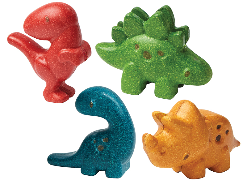 Fantasiehoek - schattige dino's - Plantoys - 4 stuks