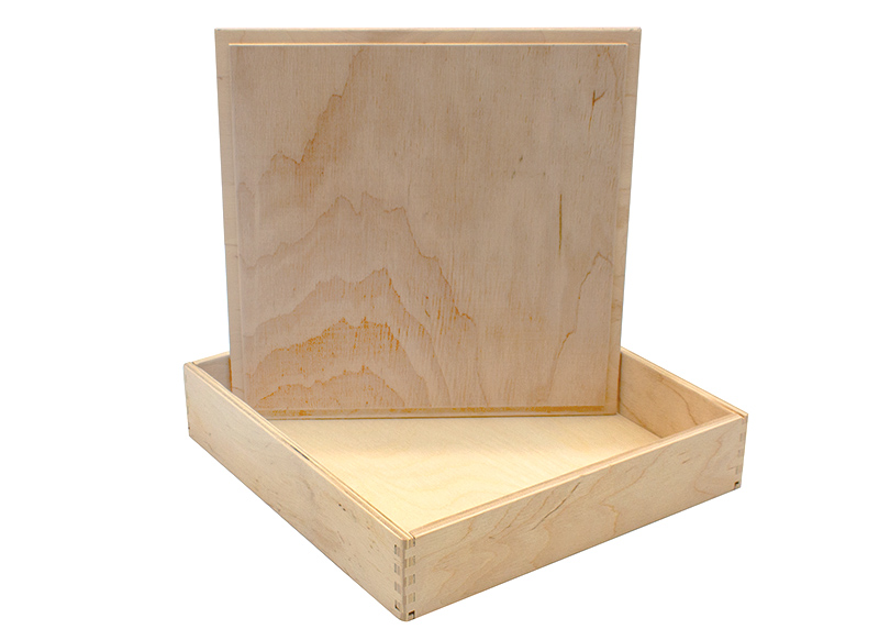 Open-ended - speelbak - met deksel - 25 x 25 x 5 cm - hout - per stuk