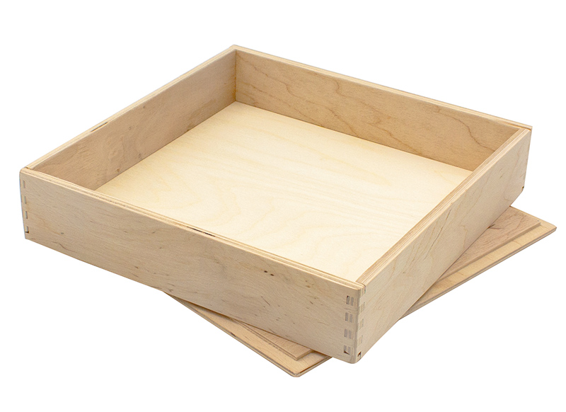 Open-ended - speelbak - met deksel - 25 x 25 x 5 cm - hout - per stuk