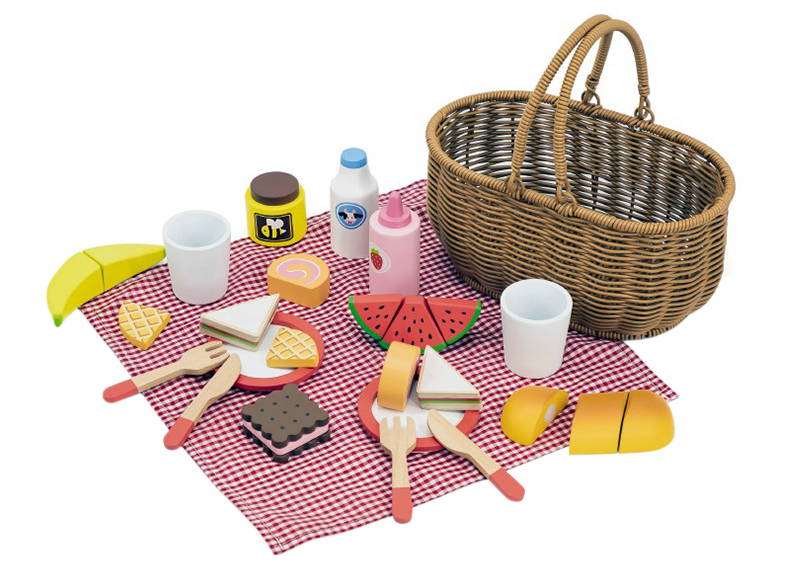 Keukenhoek - voedingswaren - hout - picknick set - set van 30